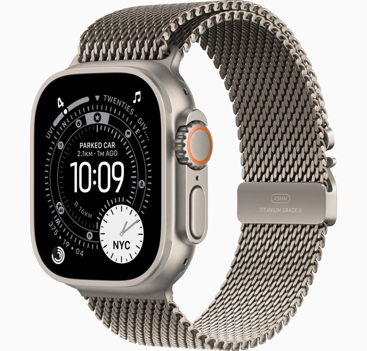 Apple Watch Ultra 3 49mm (GPS+Cellular) (Natural Titanium Milanese Loop - L) - Image 2