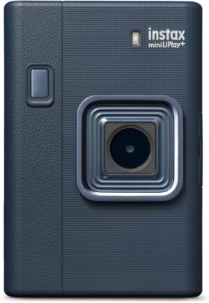 FUJIFILM instax mini LiPlay+ Hybrid Instant Camera (Midnight Blue) + Camera Case and 10x Mini Film Soft Glitter