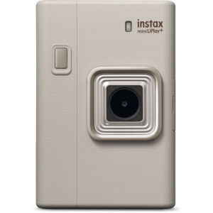 FUJIFILM instax mini LiPlay+ Hybrid Instant Camera (Sand Beige) + Camera Case and 10x Mini Film Soft Glitter