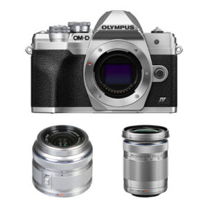 Olympus OM-D E-M10 Mark IV Mirrorless Camera with 14-42mm EZ & 40-150mm Lenses Kit (Silver)