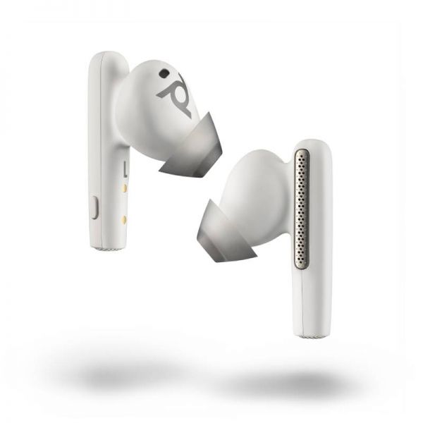 Poly Voyager Free 60+ UC Earbuds with Touchscreen Charge Case (White Sand, BT700C) - Image 2