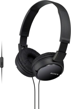 Sony MDR-ZX110AP On-Ear Headphones with Microphone (Black)