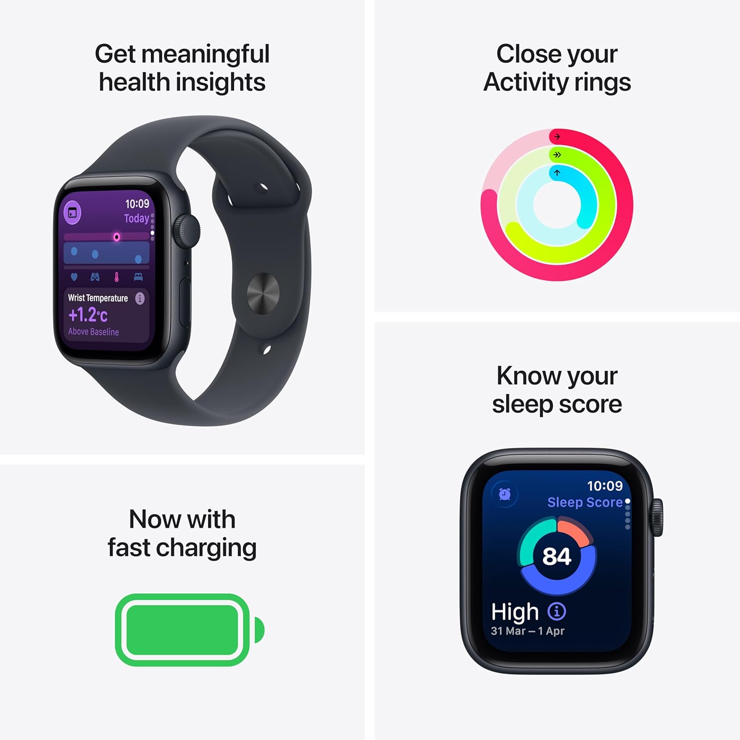 Apple Watch SE 3 44mm (GPS) MEHJ4 (Starlight Aluminium, M/L) - Image 3
