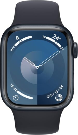 Apple Watch Series 9 45mm (GPS+Cellular) MRPP3 (Graphite Stainless Steel with Midnight Sport Band - M/L)