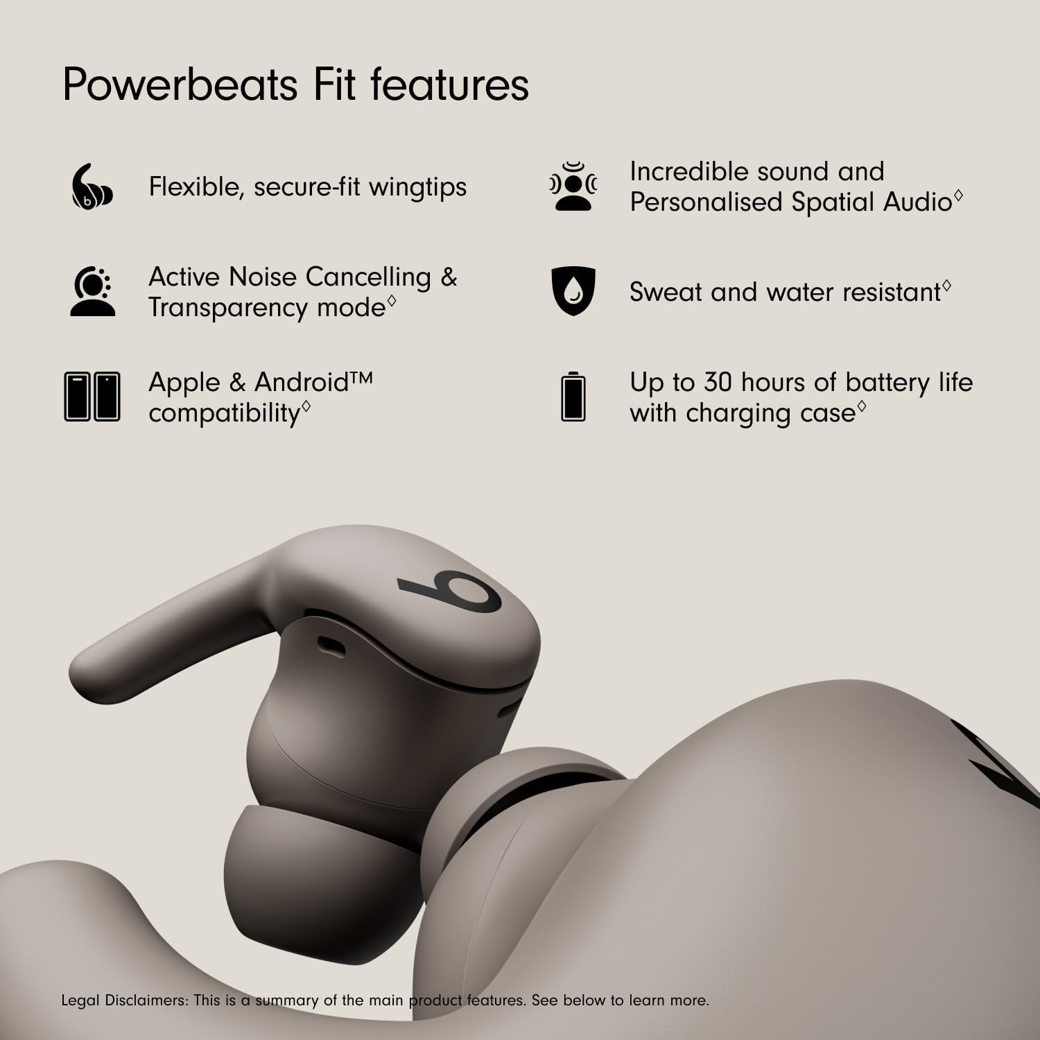 Beats Powerbeats Fit (Grey) - Image 2