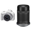 Canon EOS R50 Mirrorless Camera with 18-45mm and 55-210mm Lenses Kit (White)
