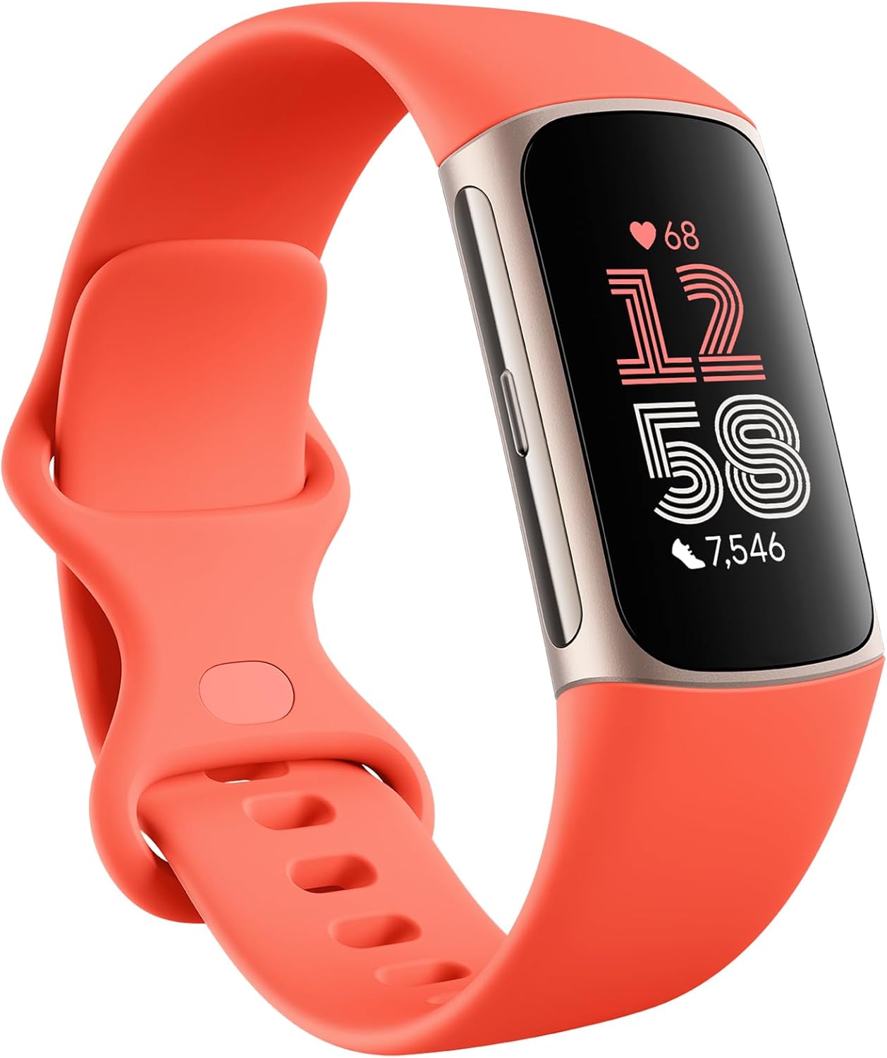 Fitbit Charge 6 Fitness Wristband (Coral/ Champagne Gold) - Image 2