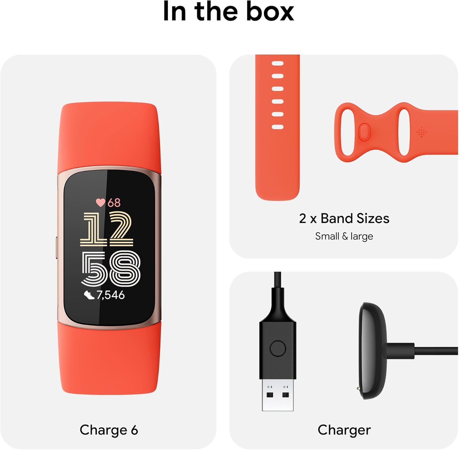 Fitbit Charge 6 Fitness Wristband (Coral/ Champagne Gold) - Image 4