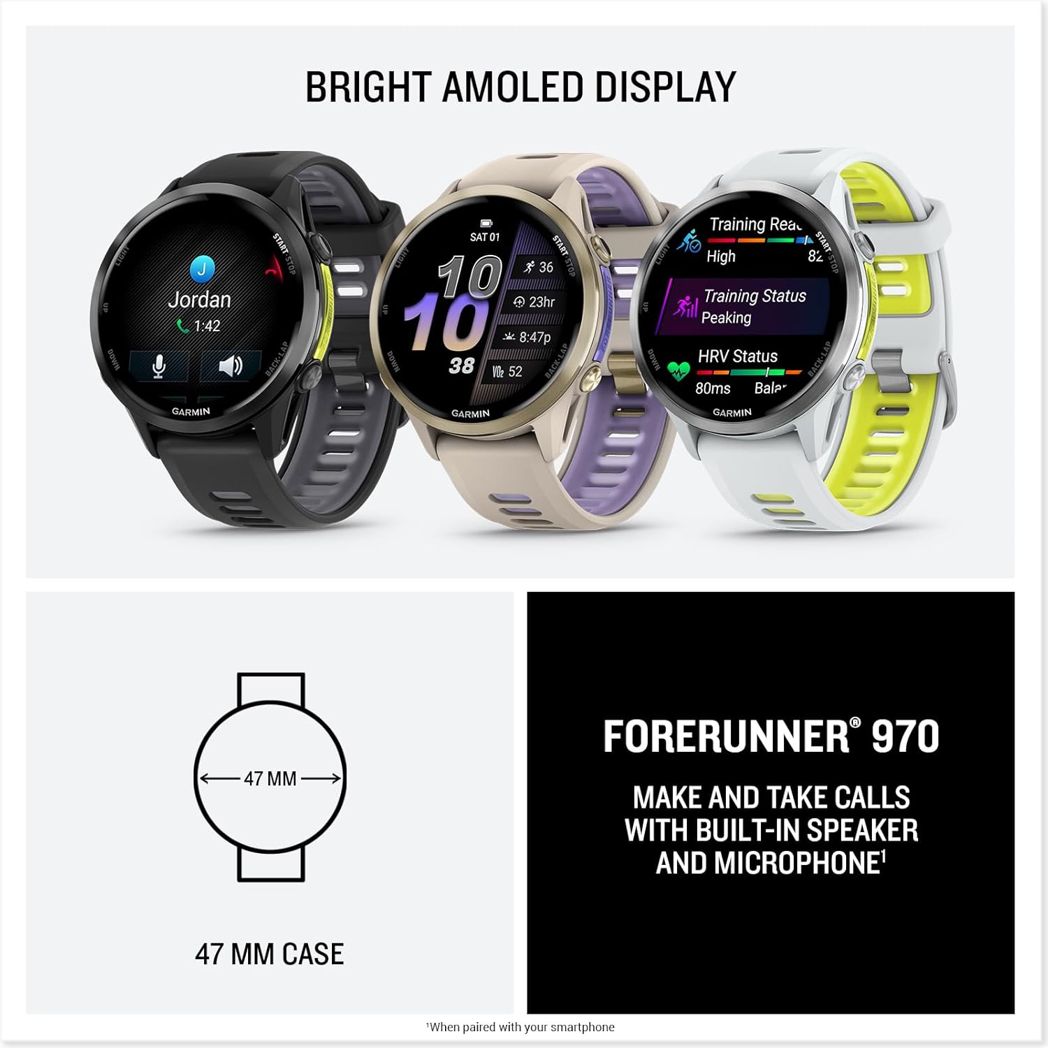 Garmin Forerunner 970 Smart Watch (Whitestone Titanium) - Image 4