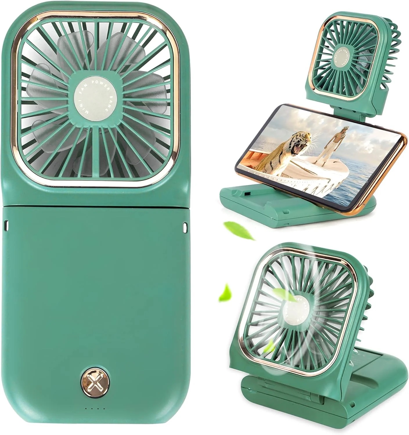 ITFIT 2-in-1 Handheld Fan with Holder (ITFITF14) (Green)
