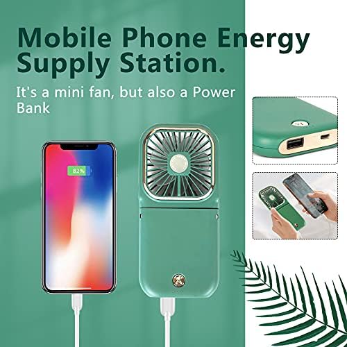 ITFIT 2-in-1 Handheld Fan with Holder (ITFITF14) (Green) - Image 3
