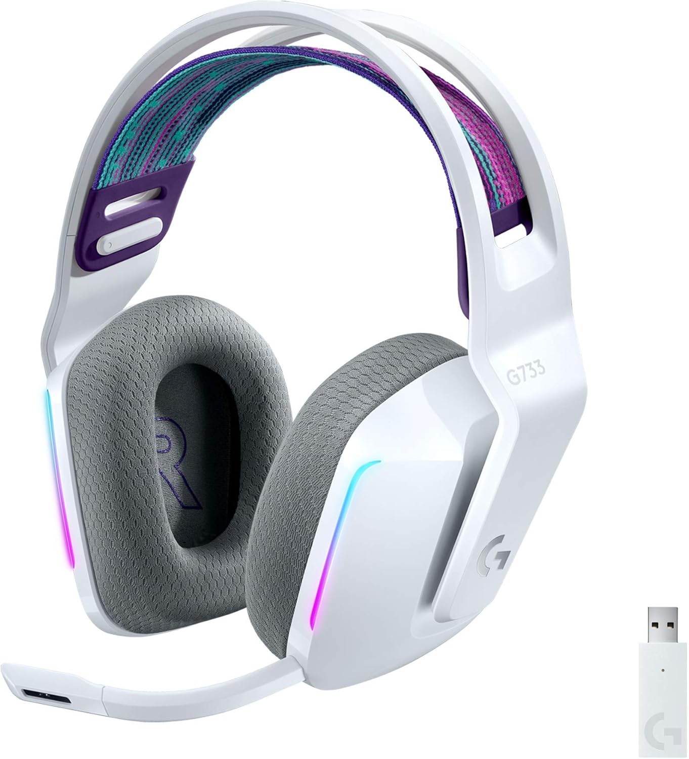 Logitech G733 Lightspeed Wireless RGB Gaming Headset (White)