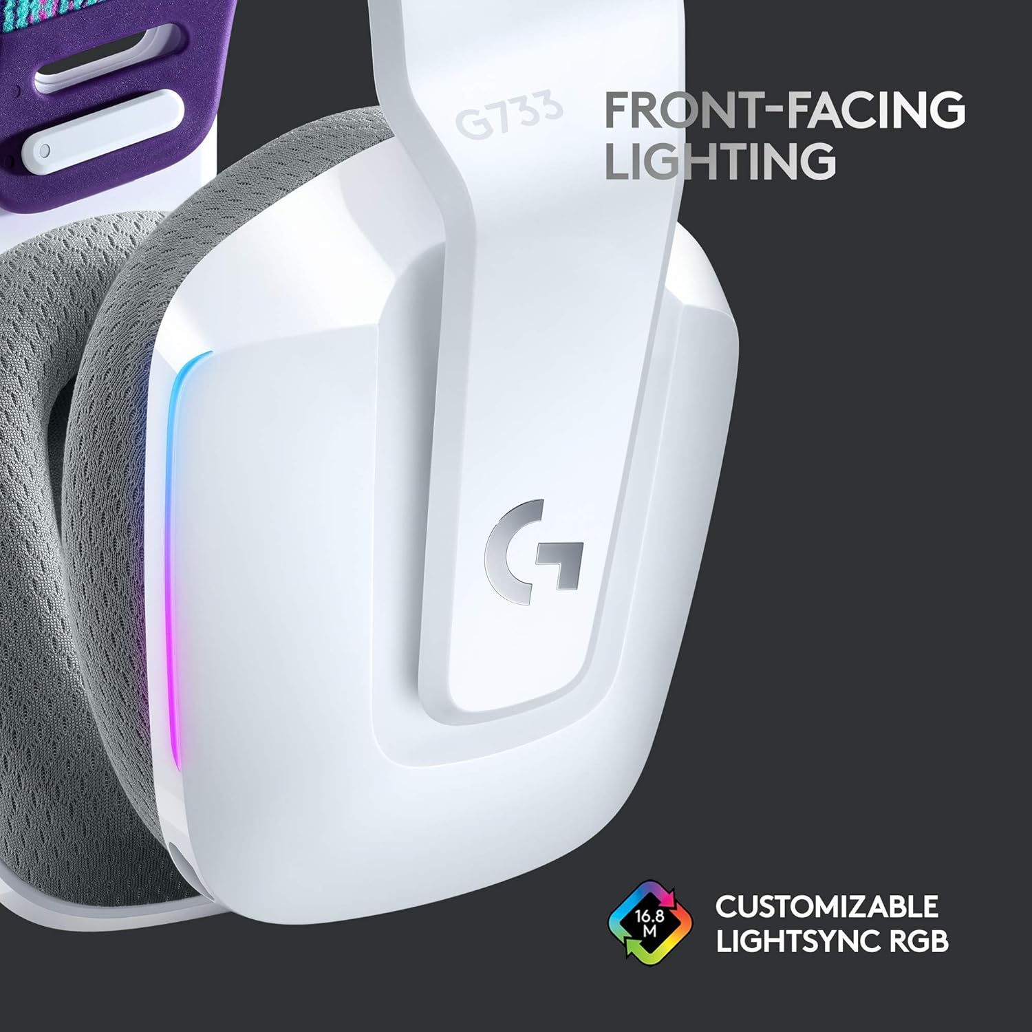 Logitech G733 Lightspeed Wireless RGB Gaming Headset (White) - Image 4