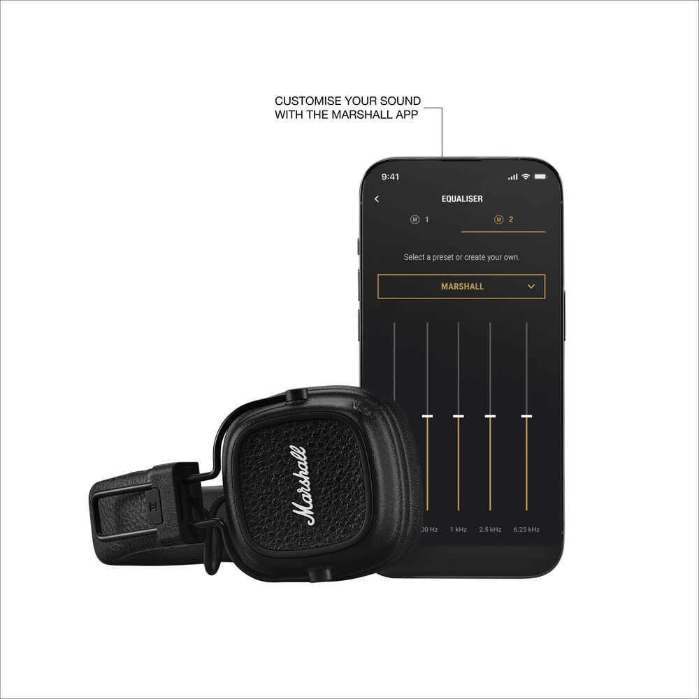 Marshall Major V On-Ear Wireless Bluetooth Headphones (Black) - Image 4