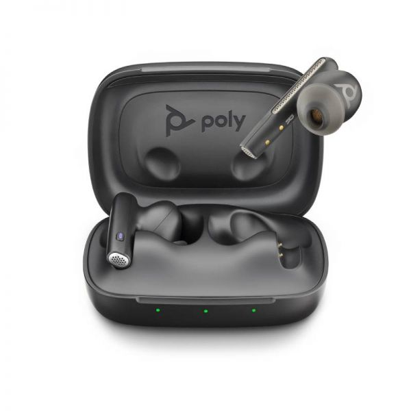 Poly Voyager Free 60 UC Earbuds with Basic Charge Case (Carbon Black, BT700C)