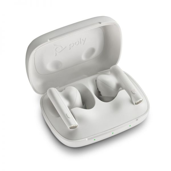 Poly Voyager Free 60 UC Earbuds with Basic Charge Case (White Sand, BT700C) - Image 4