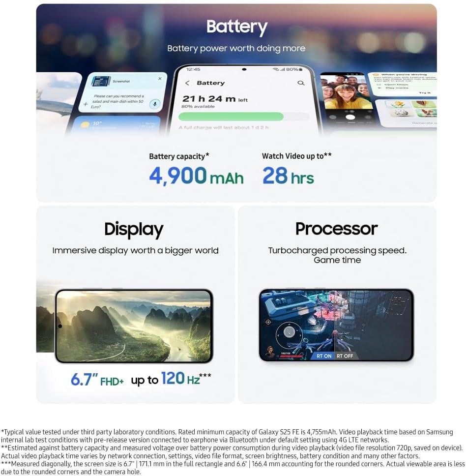 Samsung Galaxy S25 FE 5G S731B Dual SIM (eSIM) 256GB 8GB (Icy Blue) - Image 4