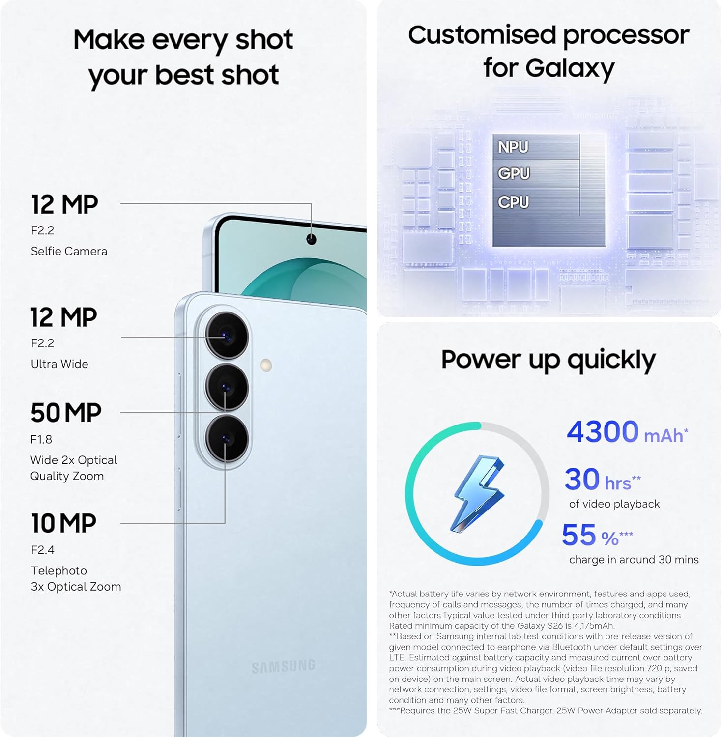 Samsung Galaxy S26 S9420 Dual SIM 256GB 12GB (Sky Blue) - Image 2