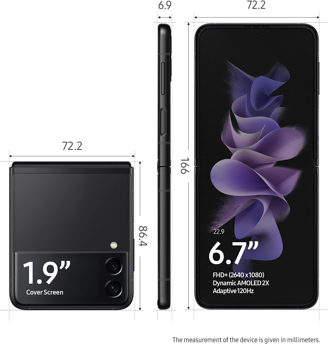 Samsung Galaxy Z Flip 3 5G F711B 128GB 8GB (Phantom (Black) - Image 3