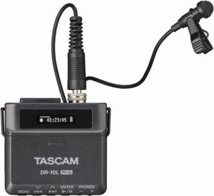 TASCAM DR-10L Pro Micro Portable Audio Recorder with Lavalier Microphone (Black)