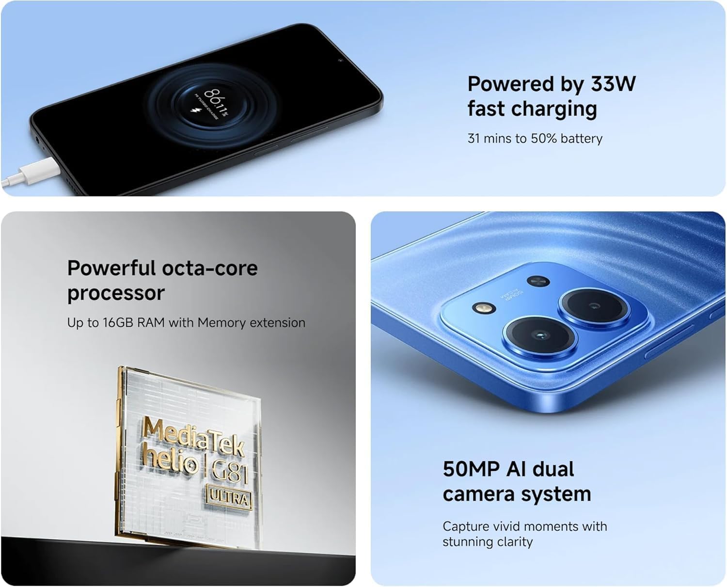 Xiaomi Redmi 15C (Global Version) 4G 256GB 8GB (Midnight Black) - Image 2