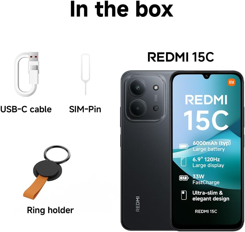 Xiaomi Redmi 15C (Global Version) 4G 256GB 8GB (Midnight Black) - Image 4