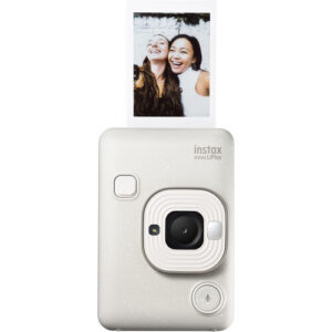 FUJIFILM instax mini LiPlay Hybrid Instant Camera (Stone White)