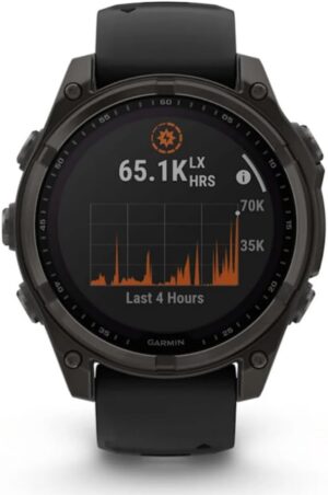 Garmin Fenix 8 AMOLED 47mm (Sapphire, Graphite DLC Titanium with Black/Pebble Gray Silicone Band)