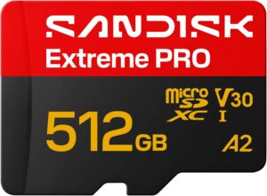 Sandisk Extreme Pro microSD UHS-I Card (512GB, SDSQXCJ-512G-GS6MA)