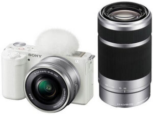 Sony ZV-E10 Mirrorless Camera with 16-50mm and 55-210mm Lens (White)