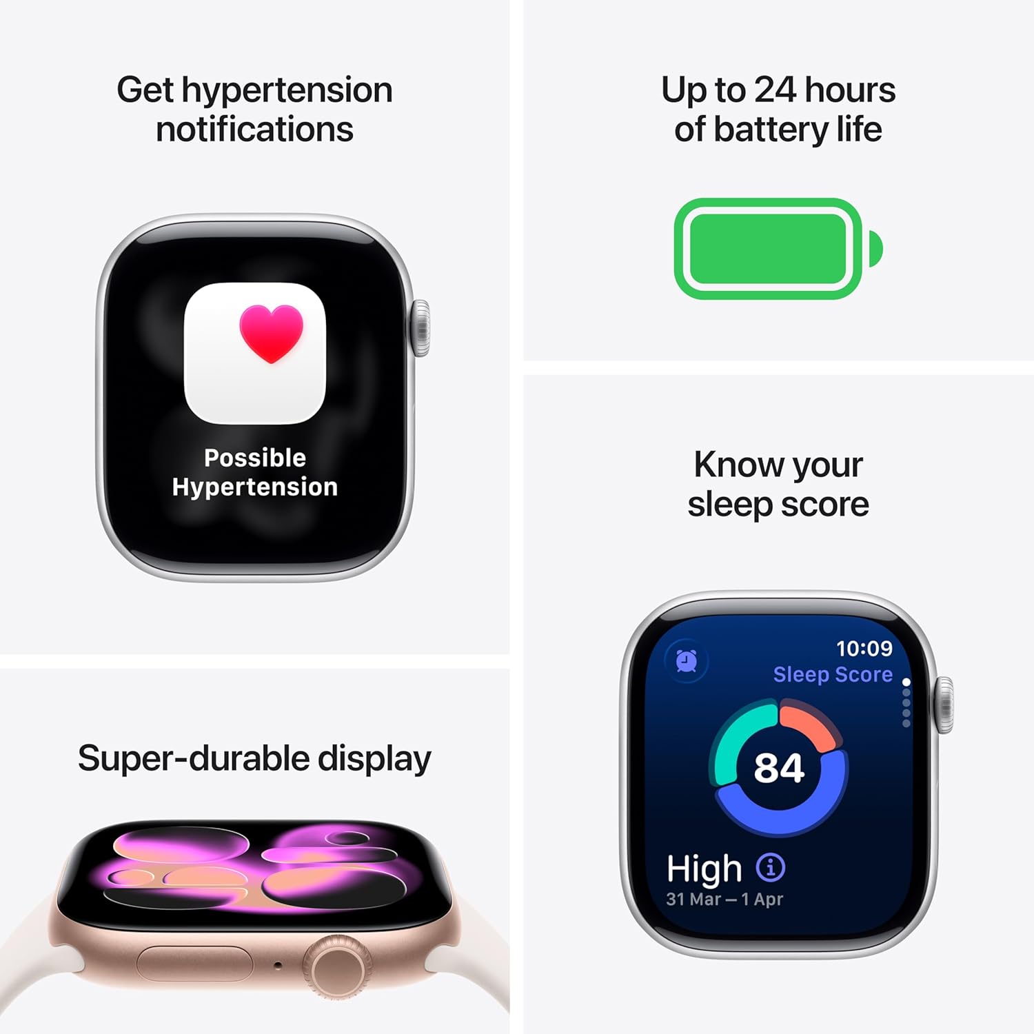 Apple Watch Series 11 42mm (GPS+Cellular) Silver Aluminium with Purple Fog Sport Band (MF8J4, M/L) - Image 3