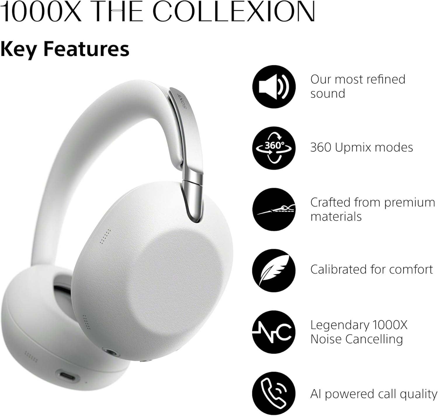 Sony WH-1000XX (1000X The Collexion) Wireless Noise Cancelling Over-Ear Headphones (Platinum Silver) - Image 2