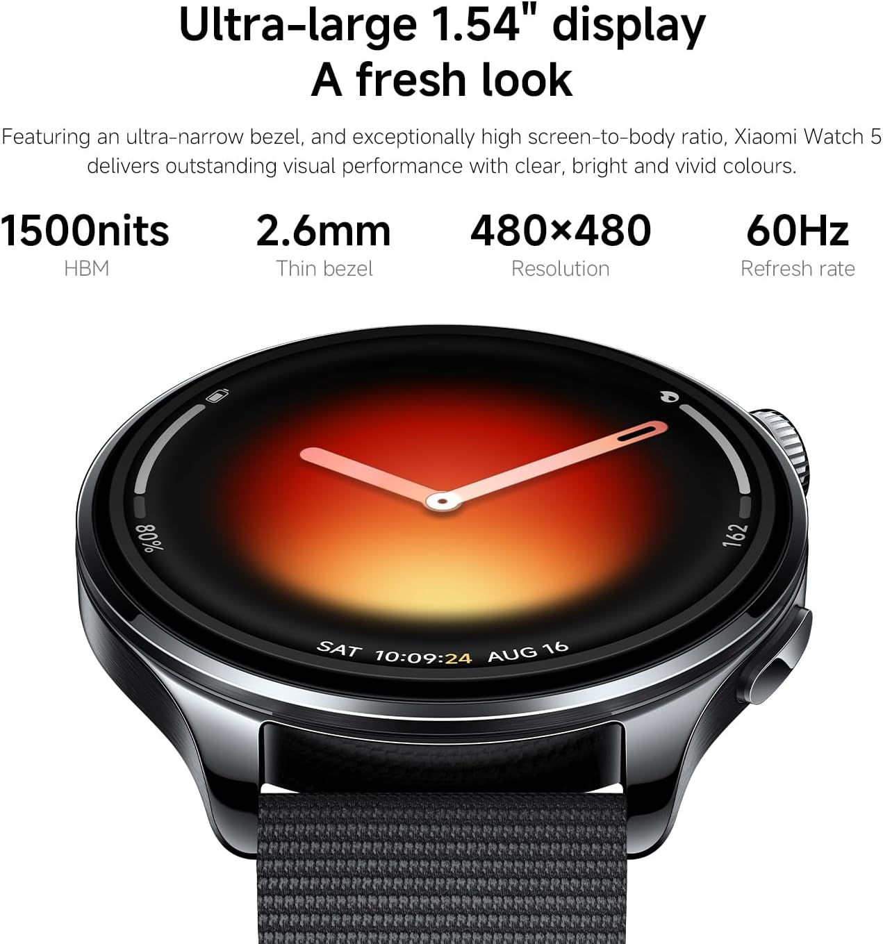 Xiaomi Watch 5 (Black, BHR07WRGL) - Image 2