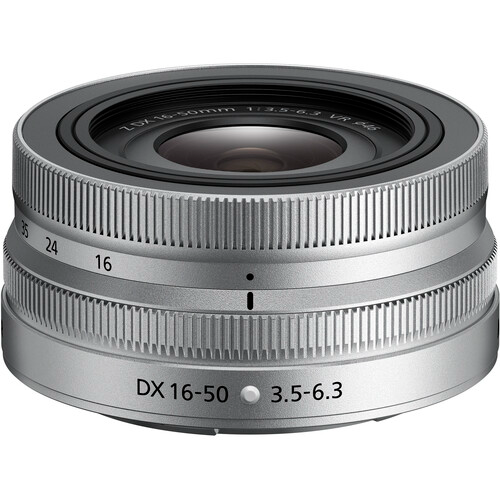 Nikon NIKKOR Z DX 16-50mm f/3.5-6.3 VR Lens (Retail Packing) (Silver)