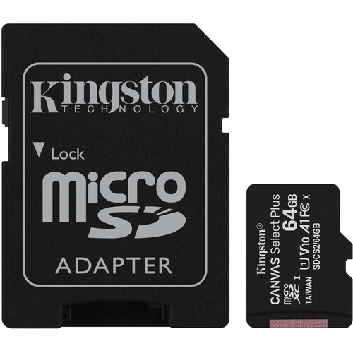Kingston Canvas Select Plus microSDXC Memory Card (64GB, SDCS2/64GB)