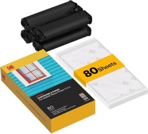 Kodak Cartridge & Photo Paper for Kodak Dock Photo Printer, 80 Sheets, 4x6" (PHC-80)