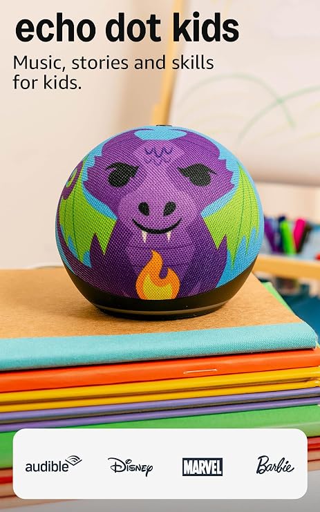Amazon Echo Dot Kids Edition (5th Generation, Dragon)