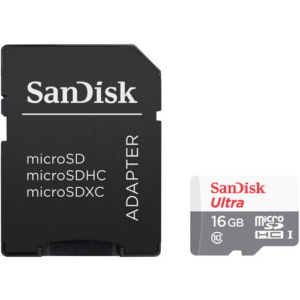 SanDisk Ultra microSDHC Class 10 Memory Card, 80MB/s (Without Adapter) - 16GB (SDSQUNS-016G-GN3MN)
