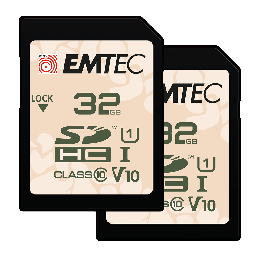 EMTEC V10 Outdoor SDHC UHS-I U1 Memory Card - Duo Pack (2 x 32GB, ECMSD32GHCU1ORP2)