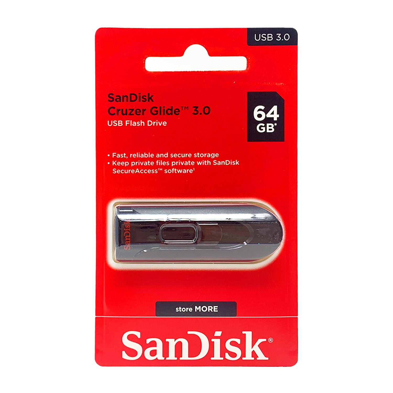 Sandisk Cruzer Glide USB 3.0 Flash Drive (64GB, SDCZ600-064G-G35)