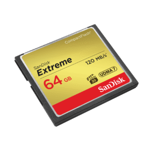 SanDisk Extreme CompactFlash Memory Card (Read 120MB/s, Write 85MB/s, 64GB) (SDCFXSB-064G-G46)