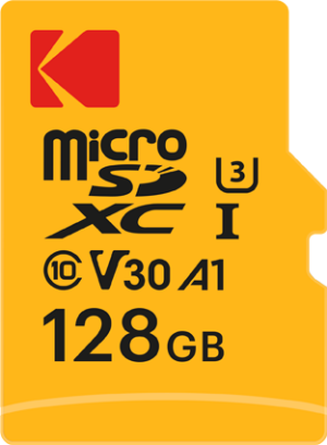 KODAK V30 Ultra Performance microSDXC Memory Card with SD Adapter (128GB, EKMSDM128GXC10HPRK)