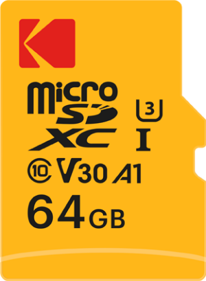 KODAK V30 Ultra Performance microSDXC Memory Card with SD Adapter (64GB, EKMSDM64GXC10HPRK)
