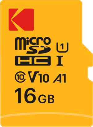 KODAK V10 Premium Performance microSDHC Memory Card with SD Adapter (16GB, EKMSDM16GHC10K)