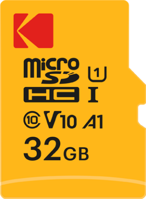 KODAK V10 Premium Performance microSDHC Memory Card with SD Adapter (32GB, EKMSDM32GHC10K)