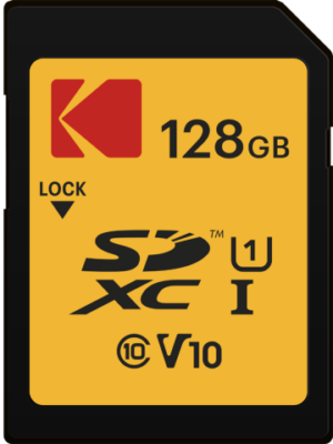 Kodak V10 Premium Performance SDXC UHS-I U1 Memory Card (128GB, EKMSD128GXC10K)