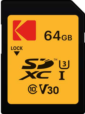 Kodak V30 Ultra Performance SDXC UHS-I U3 Memory Card (64GB, EKMSD64GXC10HPRK)