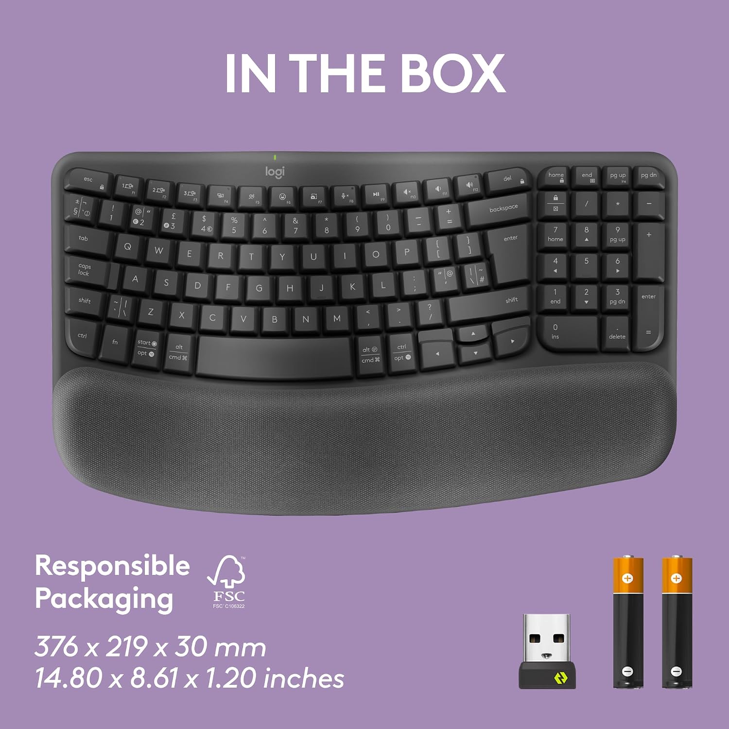 Logitech Wave Keys Wireless Keyboard (Graphite) - Image 4