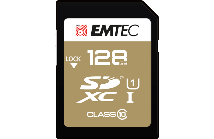 EMTEC Elite Gold SDXC UHS-I U1 Memory Card (128GB, ECMSD128GXC10GP)