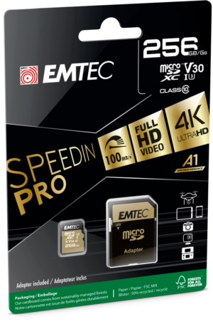 EMTEC V30 Speed in Pro Micro SDXC (256GB, ECMSDM256GXC10SP)